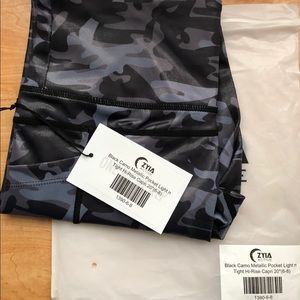 Zyia Camo Met Pocket Light n Tight Hi-Rise Capri